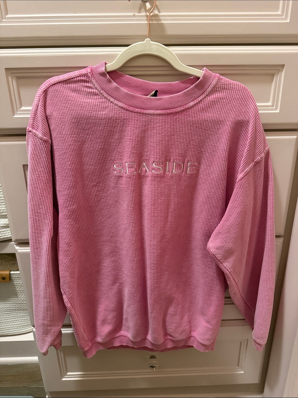 Pink 'Seaside' Crewneck Sweater - Women